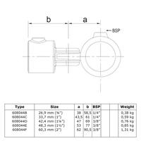 Buiskoppeling Enkel scharnierstuk-C / 33,7 mm